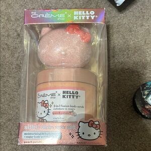 Hello Kitty Peach Petals Body Scrub and bath bomb